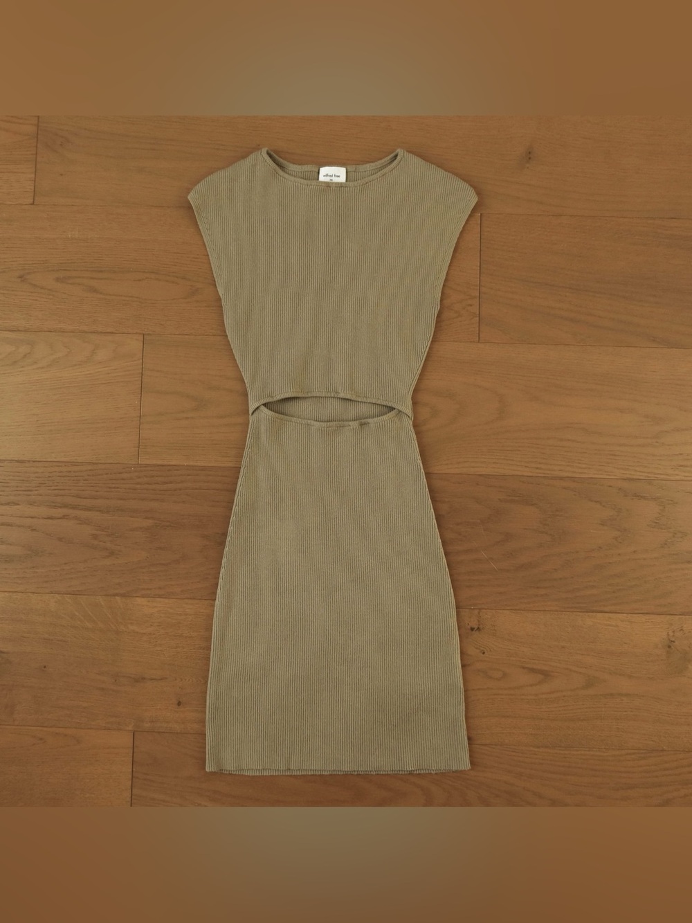 Wilfred Ribbed Cut-Out Knit Mini Dress